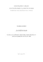 ULOGA I VAŽNOST SEKTORA OSIGURANJA U FINANCIJSKOM SUSTAVU RH