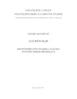 EKONOMSKO-FINANCIJSKA ANALIZA INVESTICIJSKIH PROJEKATA