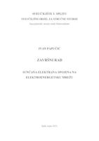 SUNČANA ELEKTRANA SPOJENA NA ELEKTROENERGETSKU MREŽU