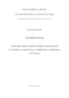 ISTRAŽIVANJE MARKETINŠKIH AKTIVNOSTI VLASNIKA APARTMANA U ŠIBENSKO-KNINSKOJ ŽUPANIJI