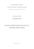 prikaz prve stranice dokumenta ANALIZA SMJEŠTAJNIH KAPACITETA U REPUBLICI HRVATSKOJ