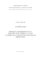 prikaz prve stranice dokumenta PRIMJENA EKSPERIMENATA U ISTRAŽIVANJU TRŽIŠTA U CILJU UTVRĐIVANJA CJENOVNIH STRATEGIJA PROIZVODA