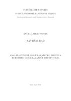 prikaz prve stranice dokumenta ANALIZA PONUDE OSIGURAVAJUĆEG DRUŠTVA EUROHERC OSIGURAVAJUĆE DRUŠTVO D.D.